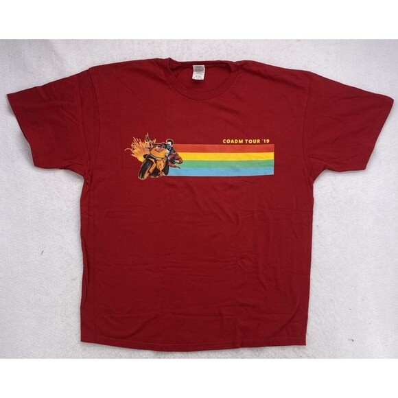 COADM Tour '19 Tee XL Red Motorcycle Graphic Shirt Hip Hop Concert B11 - Picture 1 of 9